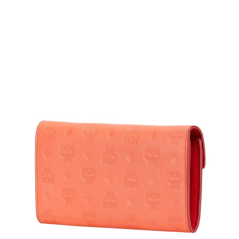 MCM Visetos Chain Wallet, Red Leather, Women's - Picture 2 of 10